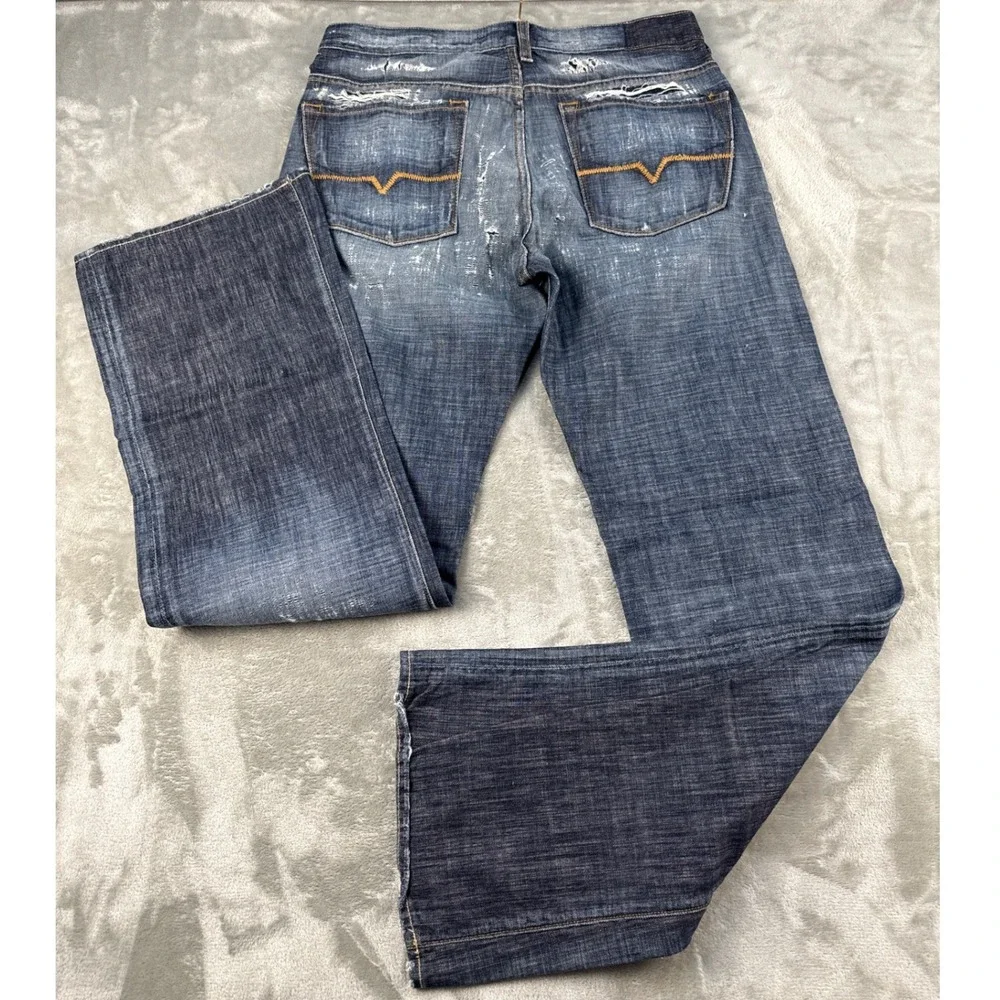 Guess Camino Wash Mens Distressed Straight Leg Jeans Blue 32 NEW